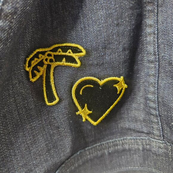 Eileen Fisher Denim Women's Jacket Dark Button Up JC Patch Size XL - Picture 6 of 12